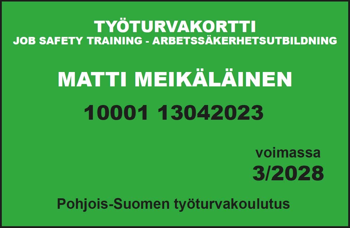 Tyoturvallisuuskortti